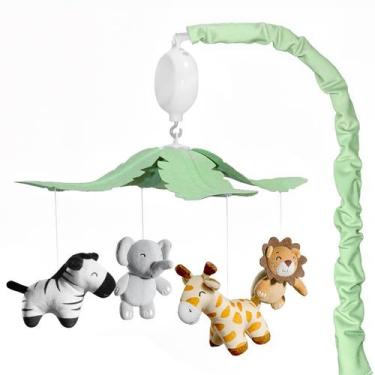 Imagem de Berço móvel FEISIKE Jungle Safari com 35 canções de ninar e 3 modos