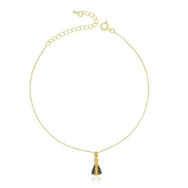 Imagem de Tornozeleira Com Pingente De Santa Nossa Senhora Aparecida Banhado a O