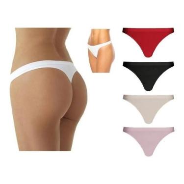 Imagem de Kit 5 calcinhas fio dental lupo sem costura microfibra 40600, Sortido,