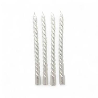 Imagem de Kit 4 Velas Metalicas Brancas Elegantes Para Castiçal 18 cm - Gira