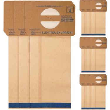 Imagem de Pacote com 12 sacos de substituição para aspirador de pó de micro filtragem para aspiradores eletrolux vertical U e Aerus | Serve para Discovery II, Lux 4000, Ultralux, Genesis, Prolux, Epic 3500