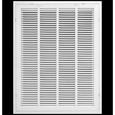 Imagem de HVAC Premium Grade de filtro de ar de retorno de aço de 50 x 86 cm para filtro de 2,5 cm - face/porta removível - capa de duto HVAC - face plana estampada - branca [dimensões externas: 57 cm L x 91 cm