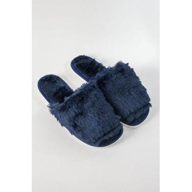 Imagem de Pantufa de pelúcia Fofotufas, Azul, 37