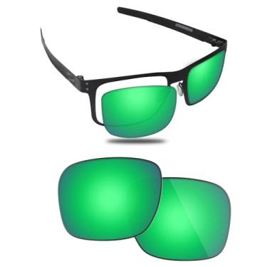 Imagem de Fiskr Lentes polarizadas de substituição compatíveis com óculos de sol Oakley Holbrook Metal OO4123 55 mm, resistente a impactos e ajuste perfeito - verde esmeralda