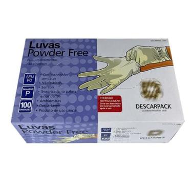 Imagem de Luva powder free não cirúrgico s pó descarpack 100un tam g, G