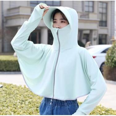 Imagem de Proteção Solar Feminina Upf 50 Uv Moletom Ao Ar Livre Manga Longa Respirável Anti Uv Proteção Solar Roupas, Green, L