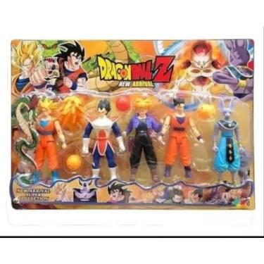 Imagem de Brinquedo Infantil Cartela Com 5 Bonecos 14 Cm Dragon Ball Z Goku Vege