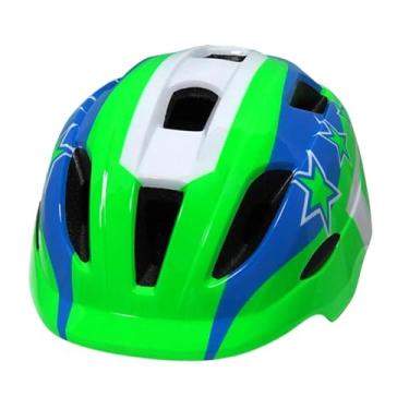 Imagem de KiBcsLic Capacete de bicicleta infantil, capacete de skate leve e respirável para patinação, ciclismo e patins, Azul Branco Verde