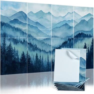 Imagem de Tutmyrea Pacote com 8 painéis acústicos artísticos, painéis de parede autoadesivos à prova de som, painéis decorativos de absorção de som, tratamento acústico para estúdio home office (floresta de