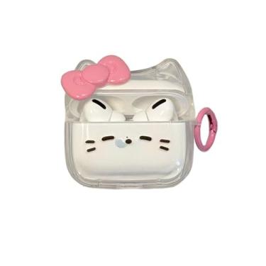 Imagem de Capa de fone de ouvido transparente transparente para AirPods 1/2, linda linda capa de silicone TPU macio, orelha de gatinho, AirPods 1/2, capa protetora à prova de choque para fones de ouvido iPod