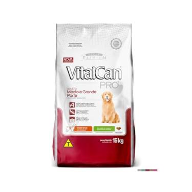Imagem de Ração VitalCan Pro Adultos 15Kg Médio e Grande Porte Super Premium Nutrição Completa