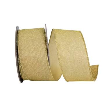 Imagem de Reliant Ribbon Fita de borda metálica brilhante brilhante com fio, dourado