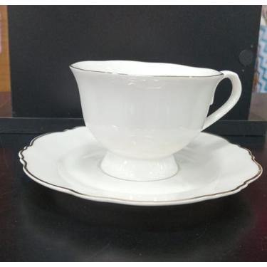 Imagem de Conjunto 6 Xicaras de Café fio Dourado Maldivas em porcelana 80ml Wolf