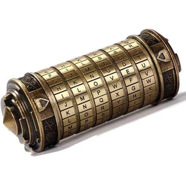 Imagem de Caixa de quebra-cabeça Cryptex Da Vinci Code Mini Cryptex Lock com compartimentos ocultos, presente romântico de aniversário de aniversário para ela presentes para namorada, caixa para homens