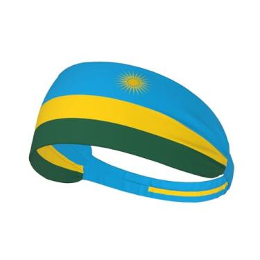 Imagem de Bandanas de corrida com bandeira de Ruanda para homens e mulheres, faixas esportivas para basquete, tênis, ioga, treino, faixa de cabelo elástica antiderrapante