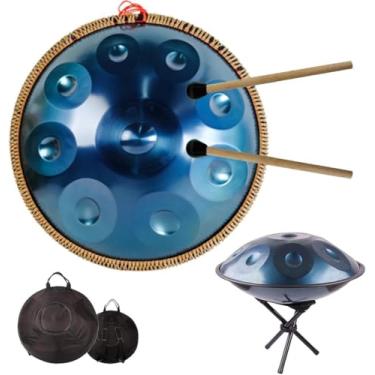 Imagem de Tambor De Aço Hdp 22" 9/10 Notas D Menor Instrumento De Tambor De Língua Para Adultos D Crianças, Instrumento De Percussão 432hz, Blue, 10 Notes