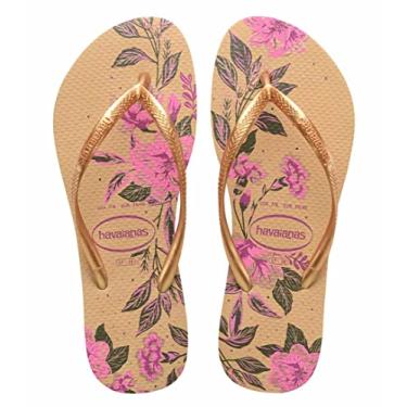 Imagem de Chinelo Slim Organic, Havaianas, Feminino, Dourado, 33/34