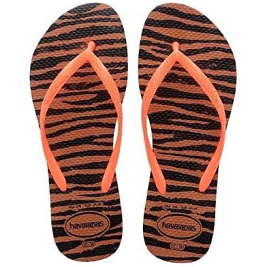 Imagem de Chinelo Slim Animals, Havaianas, Meninas, Ferrugem/Laranja, 27/28