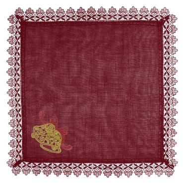 Imagem de Rafimex, Guardanapo Sino Renda Guipir Vermelho 45X45Cm Rafimex