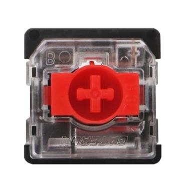 Imagem de GATERON KS-33 Interruptores de teclado de baixo perfil 2.0, fundo preto de 3 pinos, pré-lubrificado de fábrica para teclado mecânico MX de baixo perfil (vermelho, 110 peças)