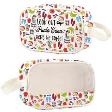 Imagem de JNIAP Punta Cana Bolsa de Maquiagem Punta Cana República Dominicana Lembrança Punta Cana Presentes de Praia Punta Cana Feriados Bolsas com Zíper, Out Punta cmb, Ajuste