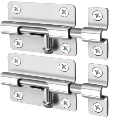 Imagem de Trava deslizante de segurança para porta, fechadura de porta de entrada sem chave, fechadura de porta deslizante de aço resistente espessa, portão fácil de instalar, trava com 12 parafusos