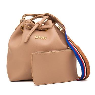 Imagem de Bolsa Feminina Saco Ilhós Com Necessarie - Dhaffy Bolsas, Nude