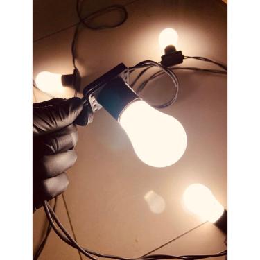 Imagem de Varal de Luzes Led Externo com Lâmpadas Gambiarra Cordão 10m