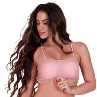 Imagem de Sutiã com Bojo de Renda Top Faixa Melissa - NAKA MODAS, M, Rosa