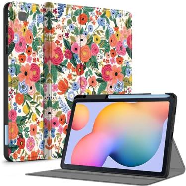 Imagem de Aippdo Capa para Samsung Galaxy Tab S6 Lite 10,4 polegadas 2024/2022/2020 com suporte para caneta S, capa traseira de TPU macio de visualização em vários ângulos com bolso despertar/hibernar