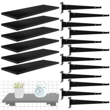 Imagem de Prateleira Gridwall Alffun, pacote com 6 suportes de metal, 40x20cm, m