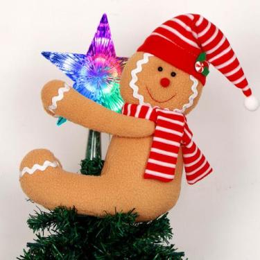 Imagem de Decorações de topo de árvore de Natal Hongsome Gingerbread