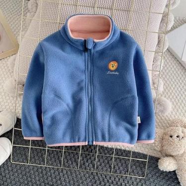 Imagem de Jaqueta Cardigan Com Capuz De Fleece Polar Para Crianças, Quente E Cas
