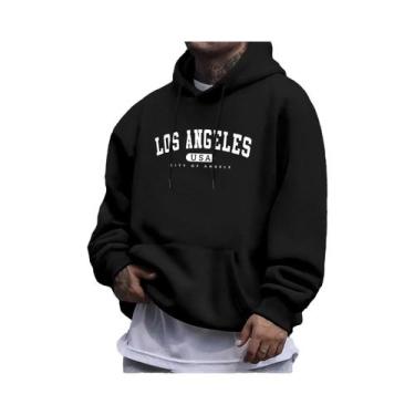 Imagem de Camiseta Masculina De Manga Longa Com Capuz E Cordão, Estampa Casual D