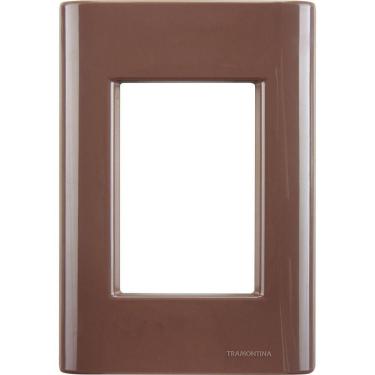 Imagem de Placa 3 Postos 4x2 Tramontina Giz Café Tramontina