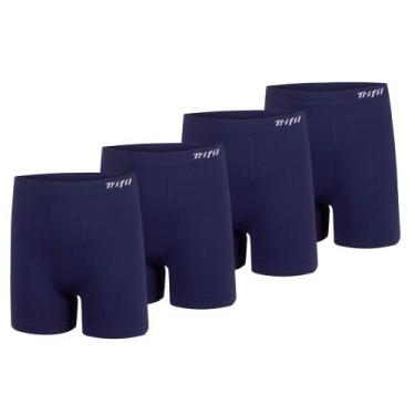 Imagem de Kit 4 Cuecas Box Masculina Sem Costura De Microfibra Trifil Lisa Básic