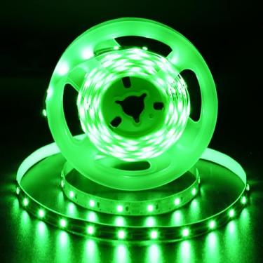 Imagem de echosari Fita de luzes USB 5 V, 2,8 m, 180 luzes de LED cortáveis 2835 SMD super brilhante com autoadesivo DIY para armário de fotos, mesas e prateleiras de monitor decoração (verde)