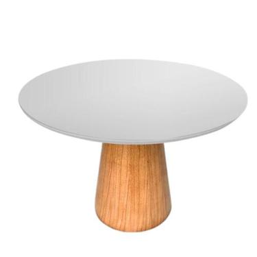 Imagem de Mesa de Jantar Cone Redonda 120 cm Base Madeira Freijó Tampo Laca - Li