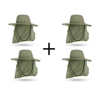 Imagem de Kit 4 Chapéu Pescador C/ Protetor De Nuca - Caqui - Nacional