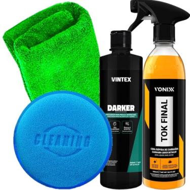 Imagem de Kit Tok Final 500ml Vonixx Pneu Pretinho 500ml Vintex e Acessórios Karbox