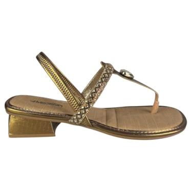 Imagem de Sandália Feminina Mississipi Salto Baixo com Pedras (Bronze, BR, Adulto, Numérico, 37)
