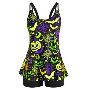 Imagem de Cobertura completa da roupa de banho Tankini Pumpkin Bat - Arolina