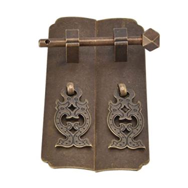Imagem de aqxreight Maçaneta de Porta de Latão Antigo, Puxador de Cobre retrô Chinês para Armários, Guarda-roupas e Cômodas (Bronze Antigo)