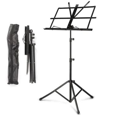 Imagem de Suporte Partitura Tripe Pedestal Estante Notebook Tablet Retratil Ajus