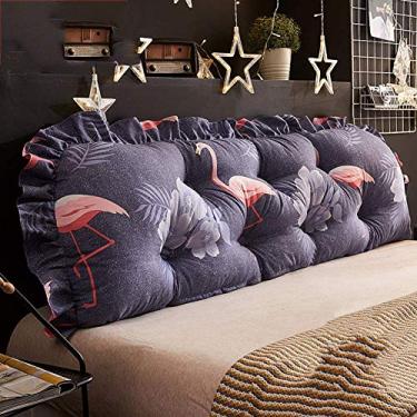 Imagem de Almofada de cabeceira de encosto, almofada lombar estofada lavável removível, posicionadores corporais reforçados, suporte para leitura, cabeceira, travesseiro-j 100 x 12 x 53 cm (39 x 5 x 21