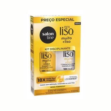 Imagem de Kit Shampoo Condicionador Meu Liso Muito+Liso Salon Line