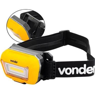 Imagem de Lanterna De Cabeça Recarregável - 8075050200 Vonder Lanterna Amarelo