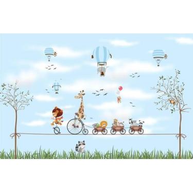 Imagem de Adesivo de Parede Safari Bicicleta Azul 290X300 - ALGIDECOR