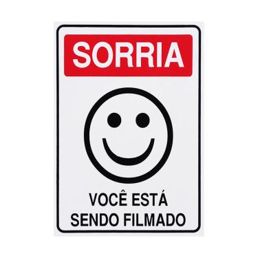 Imagem de Placa De Sinalização Sorria Você Está Sendo Filmado 15x20 Acesso - P-26 F9e
