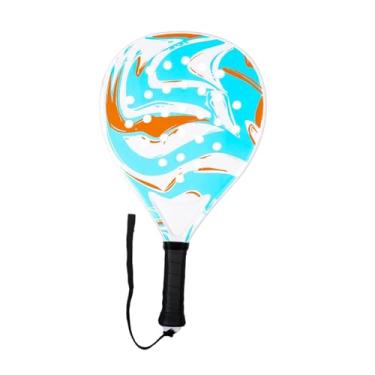 Imagem de Fenteer Raquete de tênis de praia Padel Enchimento EVA Antiderrapante Grip Raquete de tênis de praia Superfície de fibra de carbono para crianças Esportes, Azul